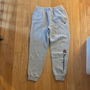 Champion Light Gray Joggers with Logo